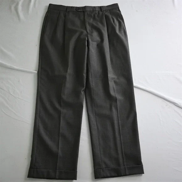 Jos. A.‎ Bank 42R 36x30 Tan Olive Weave 100% Wool Mens Jacket Pants Suit